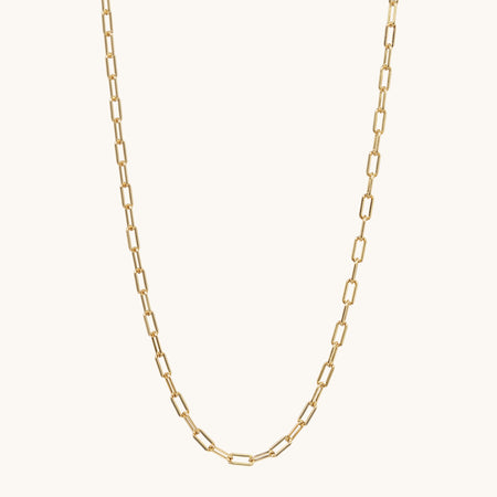 Mini Paperclip Necklace Gold